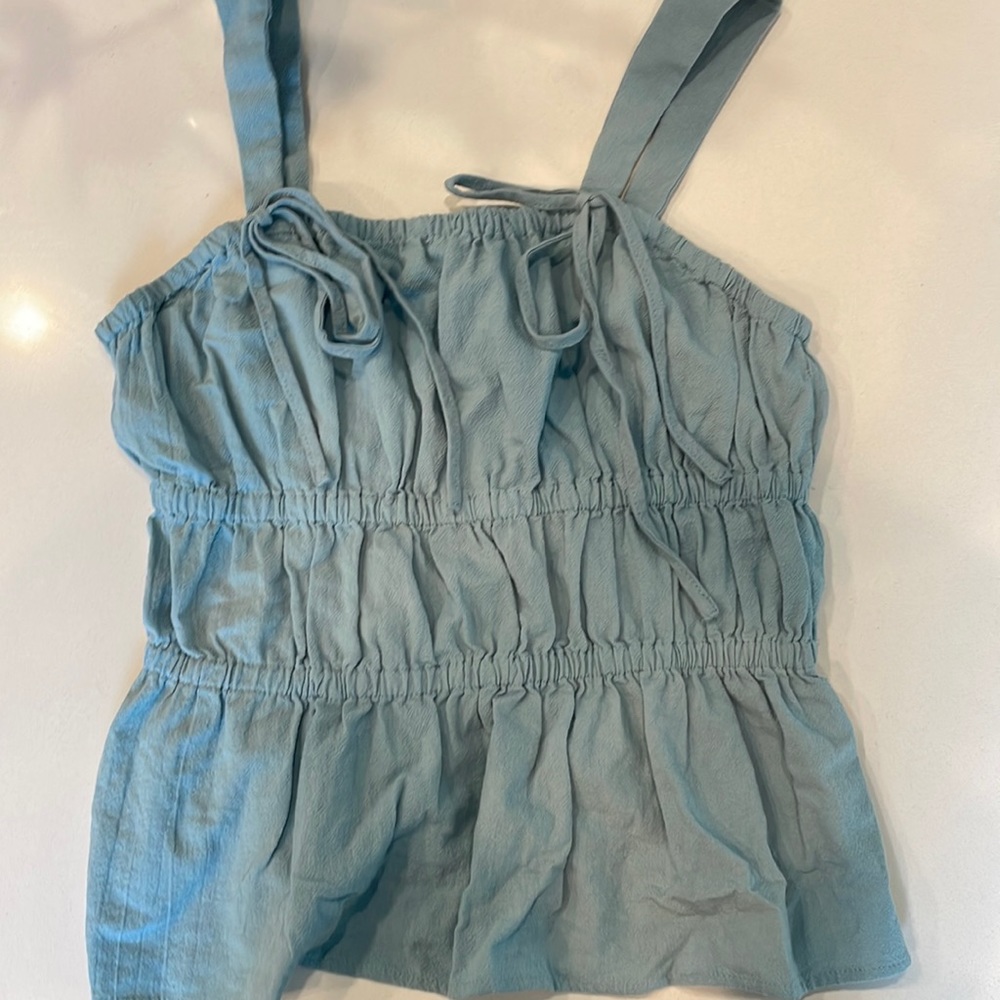 Target Blue Tank Top with Rushing and Bow Details- Universal Threads- Size XS